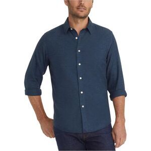 UNTUCKit Men's Veneto Wrinkle Free Relaxed Fit Woven Shirt Dark Blue XL